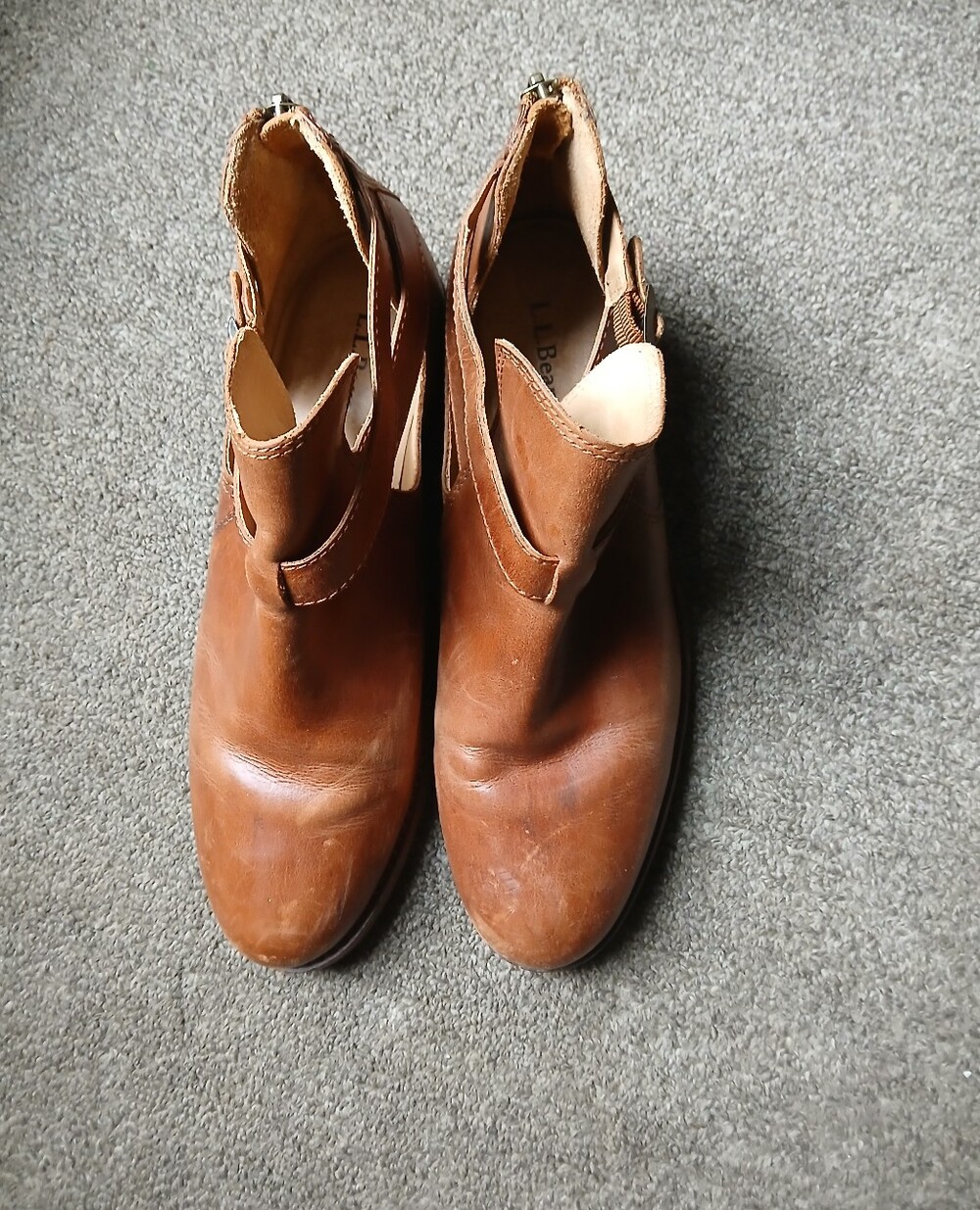 L.L. Bean Women's Brown Leather Ankle Boots - Classic Casual Style Size 9.5M(B)